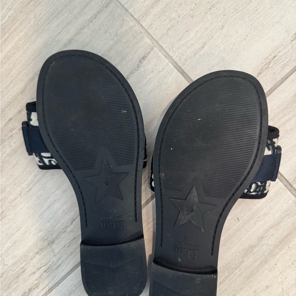 Christian Dior Black Women's Dio(r)evolution Slide Sandals Oblique Fabric 39 - Picture 2 of 2